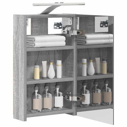 Bathroom Mirror Cabinet Grey Sonoma 30 x 10.5 x 50 cm