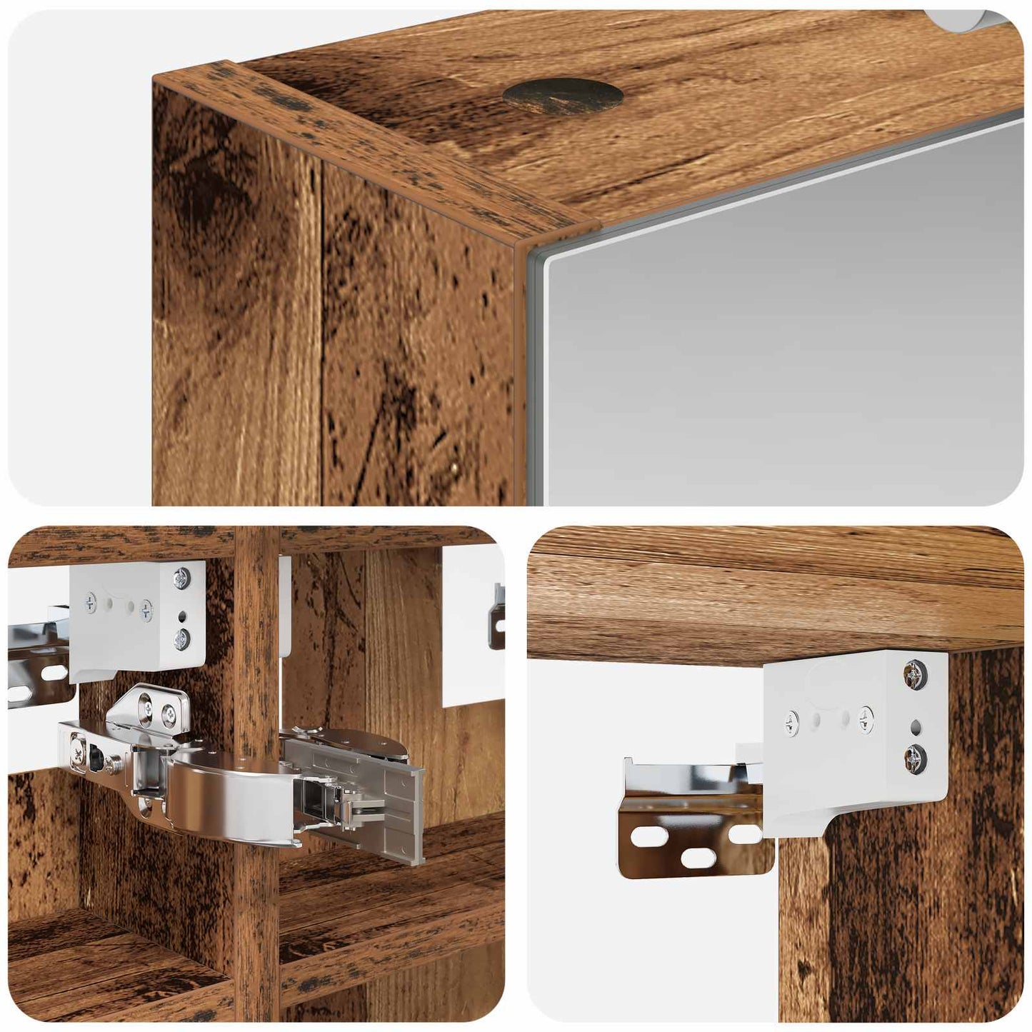 Bathroom Mirror Cabinet Old Wood 30 x 10.5 x 50 cm