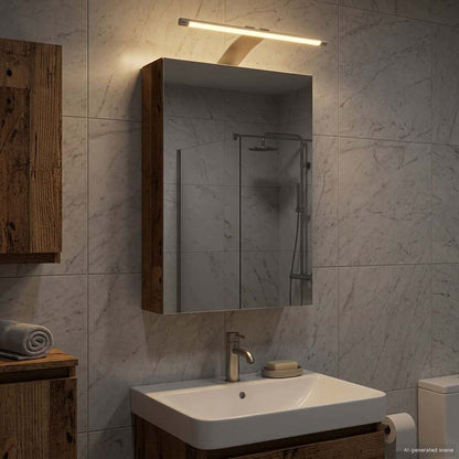 Bathroom Mirror Cabinet Old Wood 30 x 10.5 x 50 cm
