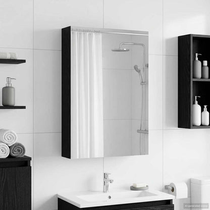 Bathroom Mirror Cabinet Black Oak 40 x 10.5 x 60.5 cm