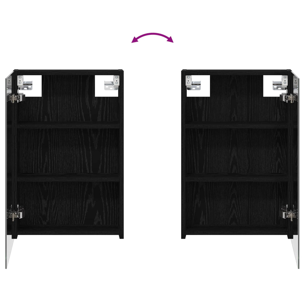 Bathroom Mirror Cabinet Black Oak 40 x 10.5 x 60.5 cm