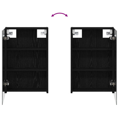 Bathroom Mirror Cabinet Black Oak 40 x 10.5 x 60.5 cm