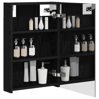 Bathroom Mirror Cabinet Black Oak 40 x 10.5 x 60.5 cm