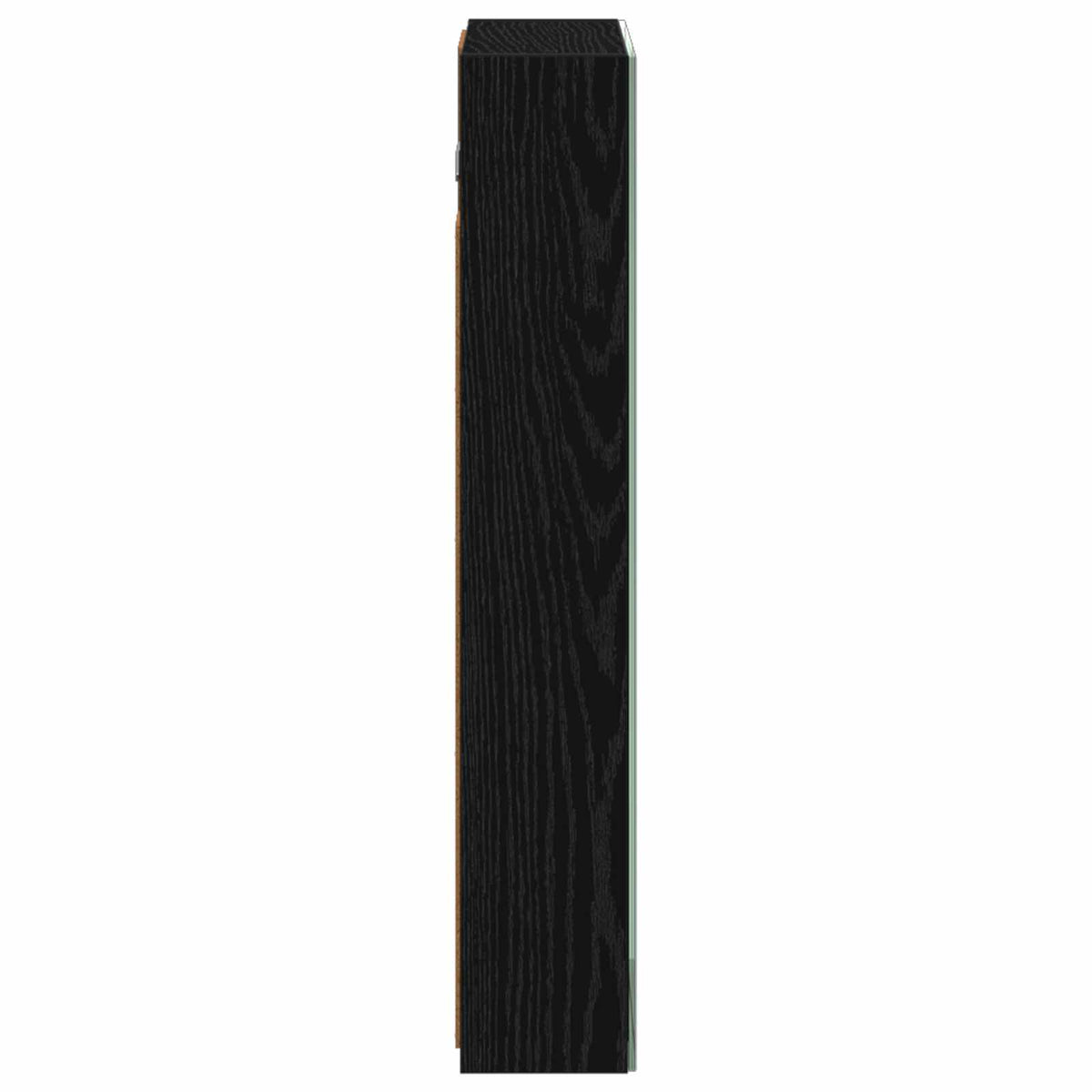 Bathroom Mirror Cabinet Black Oak 40 x 10.5 x 60.5 cm