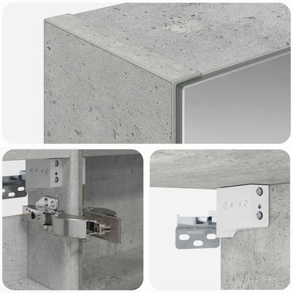 Bathroom Mirror Cabinet Concrete Grey 40 x 10.5 x 60.5 cm