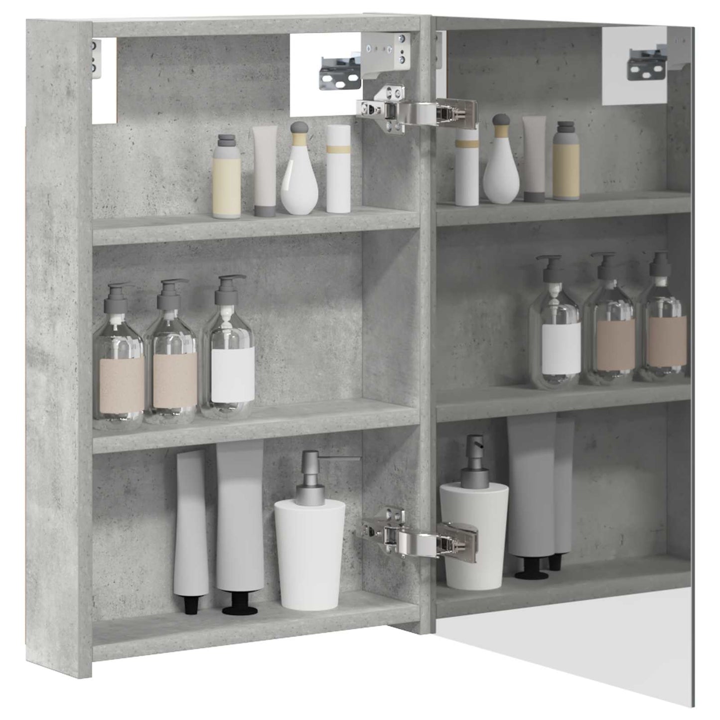 Bathroom Mirror Cabinet Concrete Grey 40 x 10.5 x 60.5 cm