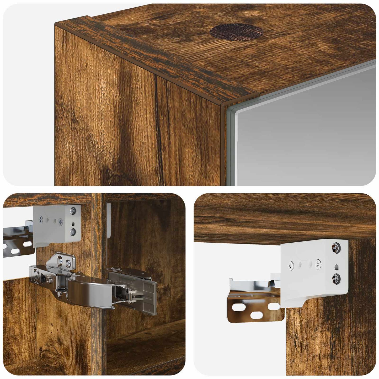 Bathroom Mirror Cabinet Smoked Oak 40 x 10.5 x 60.5 cm