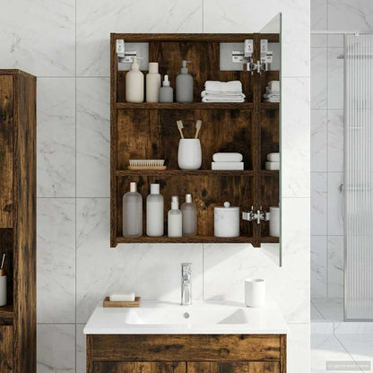 Bathroom Mirror Cabinet Smoked Oak 40 x 10.5 x 60.5 cm