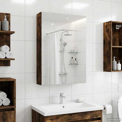 Bathroom Mirror Cabinet Smoked Oak 40 x 10.5 x 60.5 cm