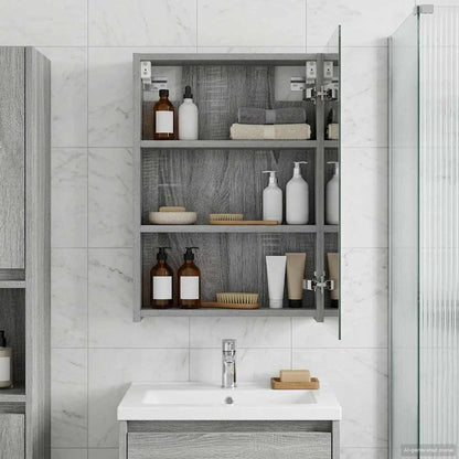 Bathroom Mirror Cabinet Grey Sonoma 40 x 10.5 x 60.5 cm