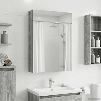 Bathroom Mirror Cabinet Grey Sonoma 40 x 10.5 x 60.5 cm