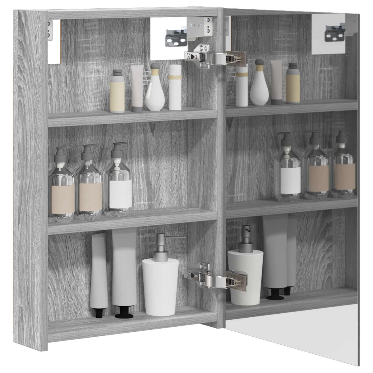 Bathroom Mirror Cabinet Grey Sonoma 40 x 10.5 x 60.5 cm