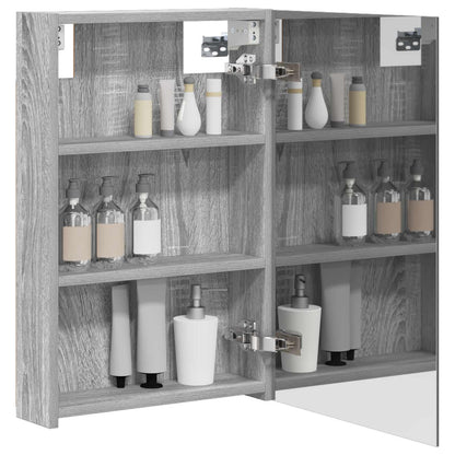 Bathroom Mirror Cabinet Grey Sonoma 40 x 10.5 x 60.5 cm