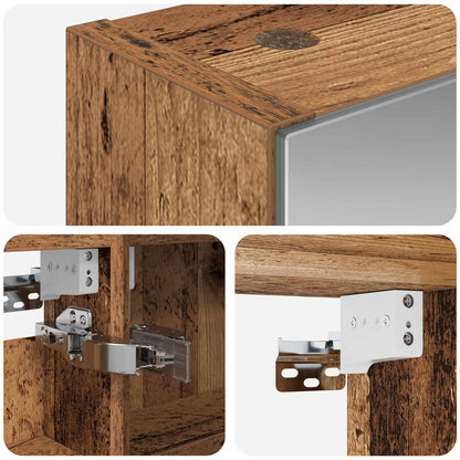 Bathroom Mirror Cabinet Old Wood 40 x 10.5 x 60.5 cm