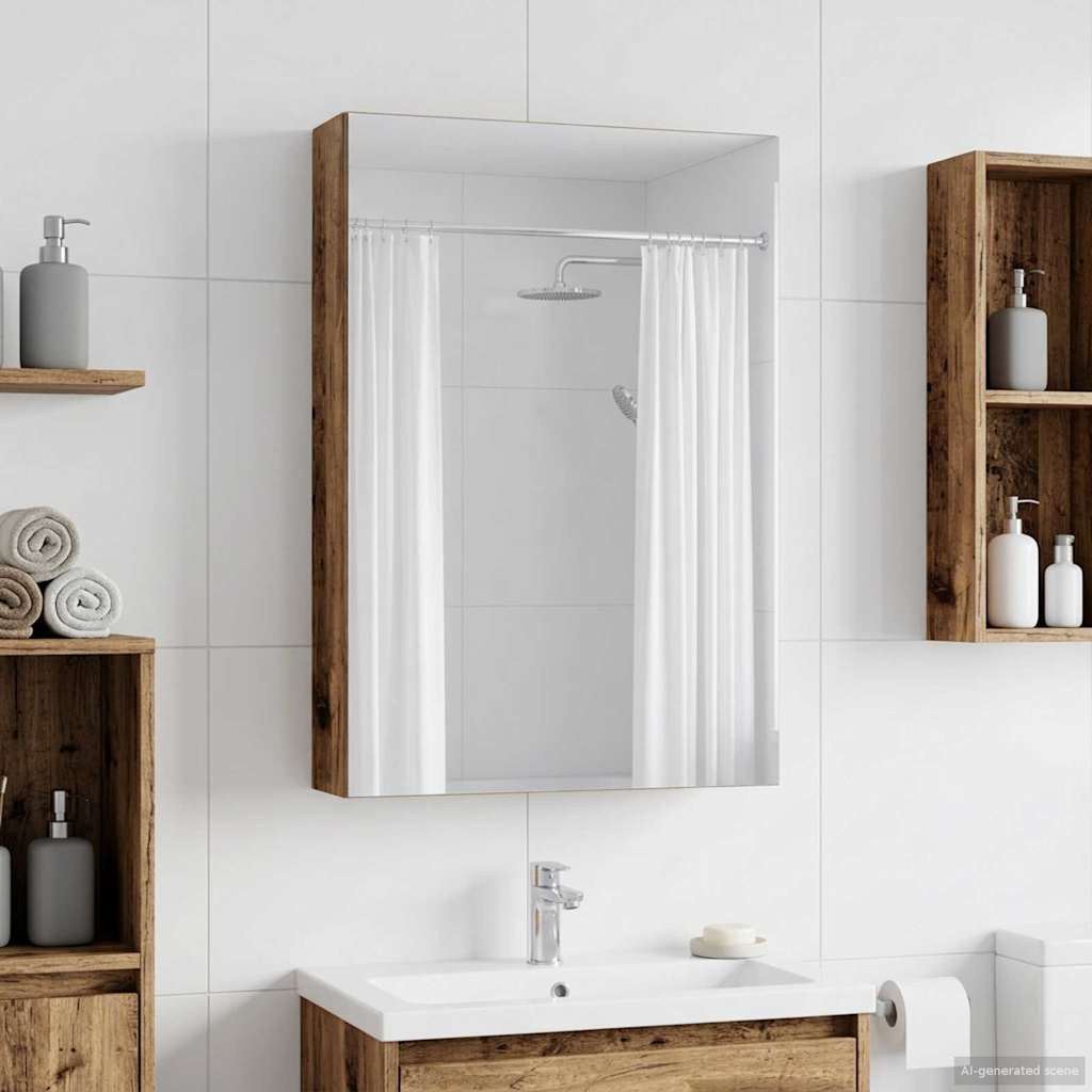 Bathroom Mirror Cabinet Old Wood 40 x 10.5 x 60.5 cm