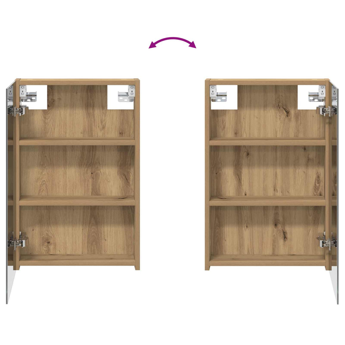 Bathroom Mirror Cabinet Artisian Oak 40 x 10.5 x 60.5 cm
