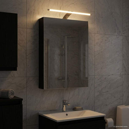 Bathroom Mirror Cabinet Black Oak 40 x 10.5 x 60.5 cm