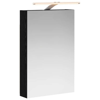 Bathroom Mirror Cabinet Black Oak 40 x 10.5 x 60.5 cm