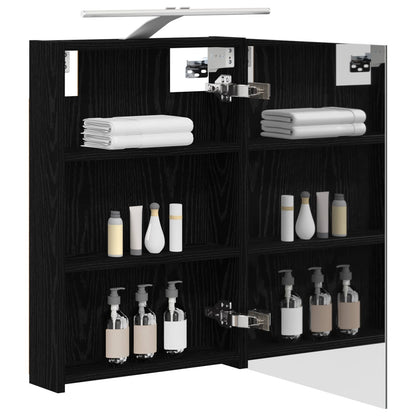 Bathroom Mirror Cabinet Black Oak 40 x 10.5 x 60.5 cm
