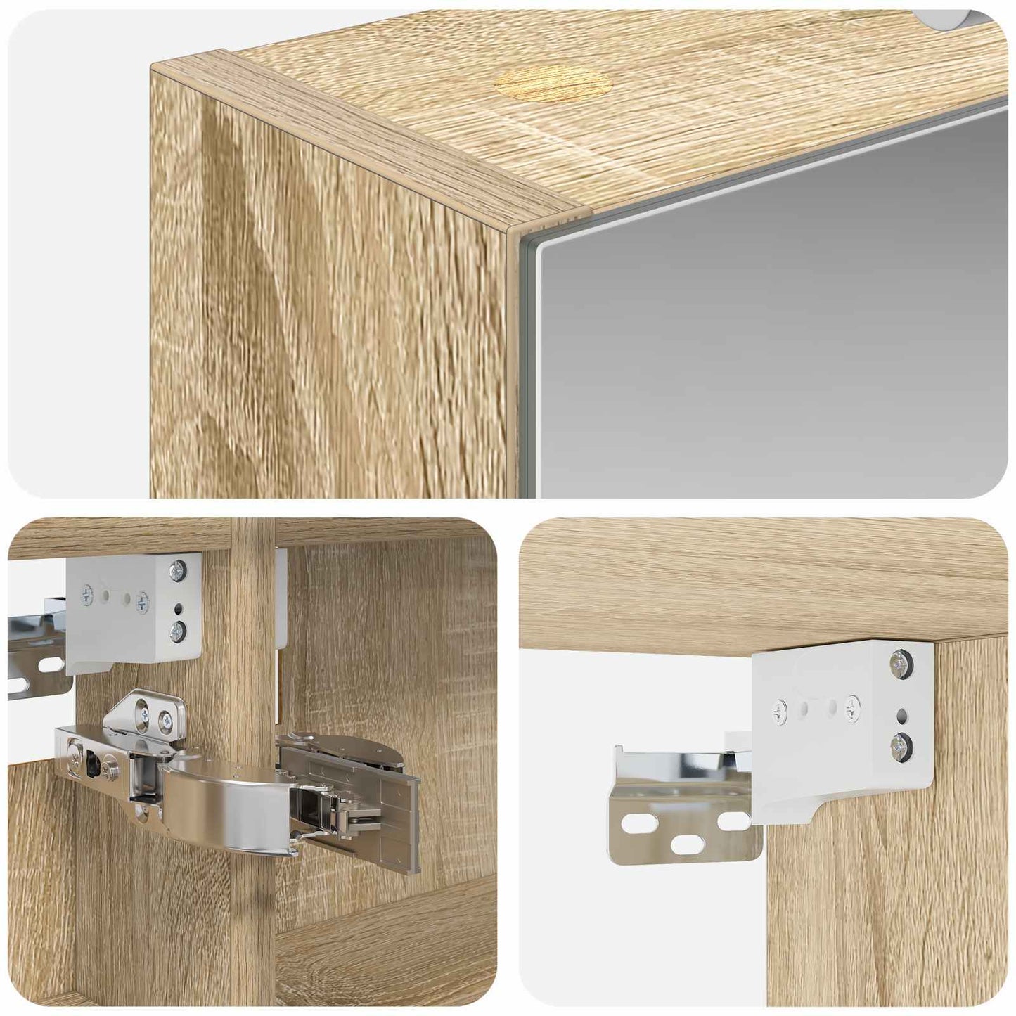 Bathroom Mirror Cabinet Sonoma Oak 40 x 10.5 x 60.5 cm
