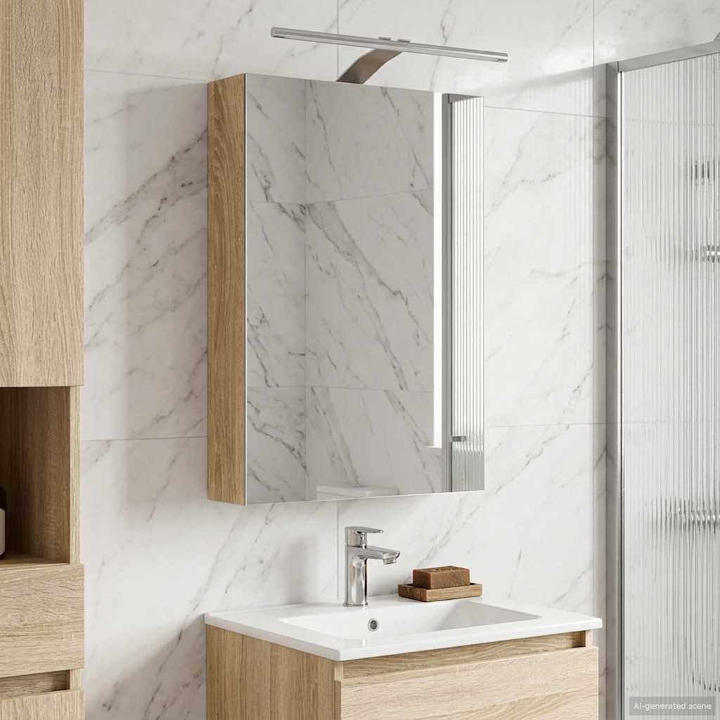 Bathroom Mirror Cabinet Sonoma Oak 40 x 10.5 x 60.5 cm