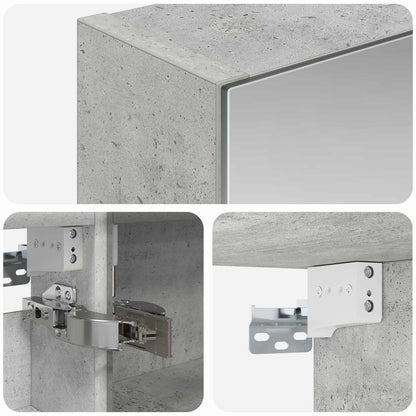 Bathroom Mirror Cabinet Concrete Grey 40 x 10.5 x 60.5 cm