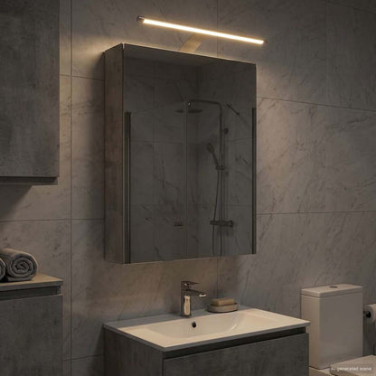 Bathroom Mirror Cabinet Concrete Grey 40 x 10.5 x 60.5 cm