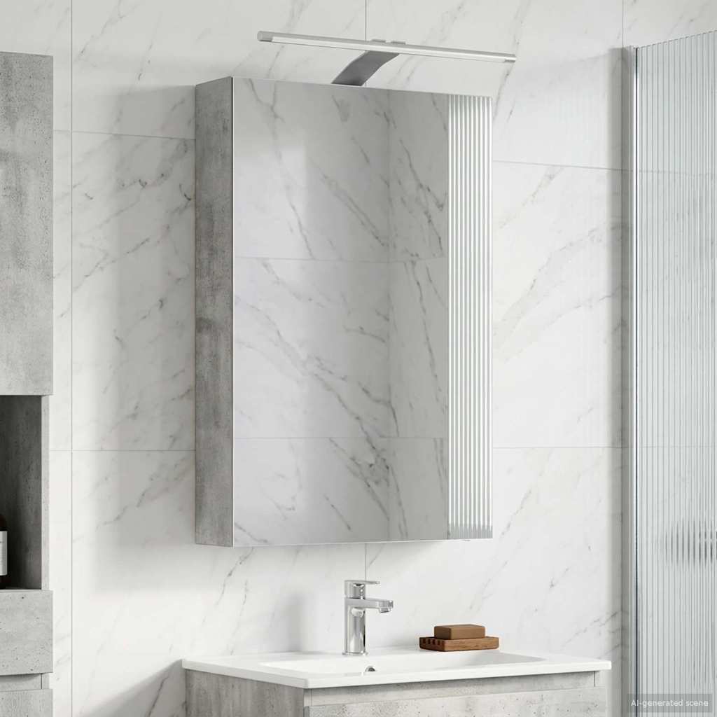 Bathroom Mirror Cabinet Concrete Grey 40 x 10.5 x 60.5 cm