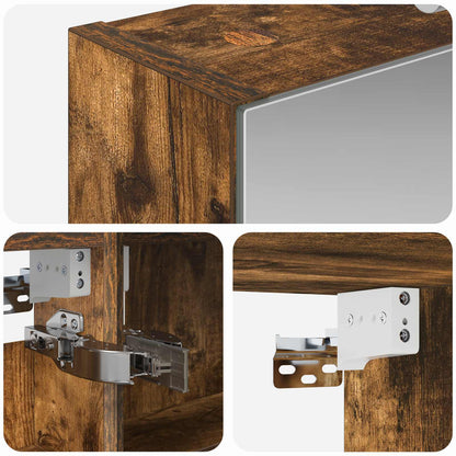 Bathroom Mirror Cabinet Smoked Oak 40 x 10.5 x 60.5 cm