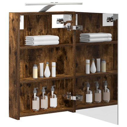 Bathroom Mirror Cabinet Smoked Oak 40 x 10.5 x 60.5 cm
