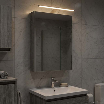 Bathroom Mirror Cabinet Grey Sonoma 40 x 10.5 x 60.5 cm
