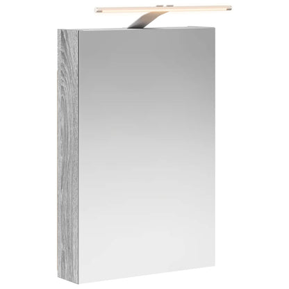 Bathroom Mirror Cabinet Grey Sonoma 40 x 10.5 x 60.5 cm