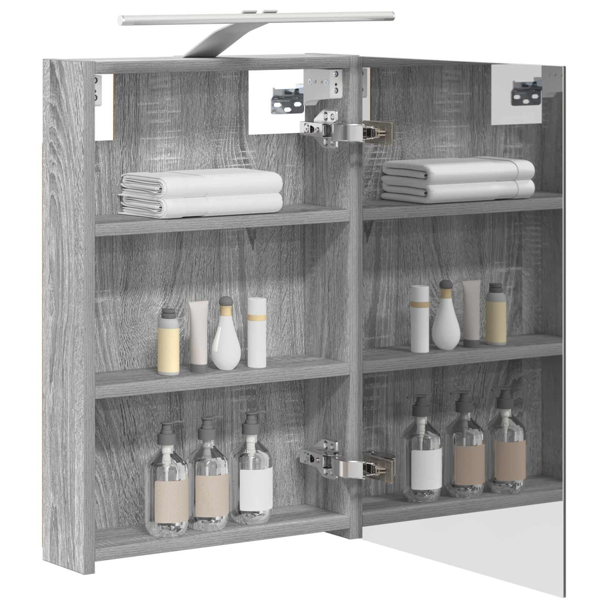 Bathroom Mirror Cabinet Grey Sonoma 40 x 10.5 x 60.5 cm