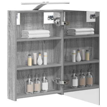 Bathroom Mirror Cabinet Grey Sonoma 40 x 10.5 x 60.5 cm