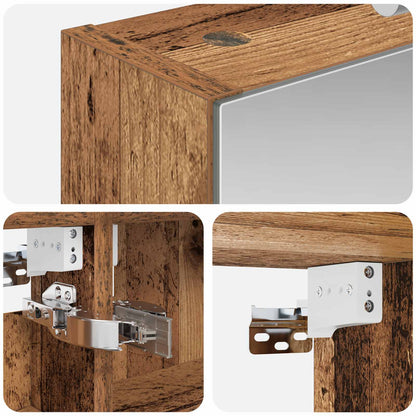 Bathroom Mirror Cabinet Old Wood 40 x 10.5 x 60.5 cm