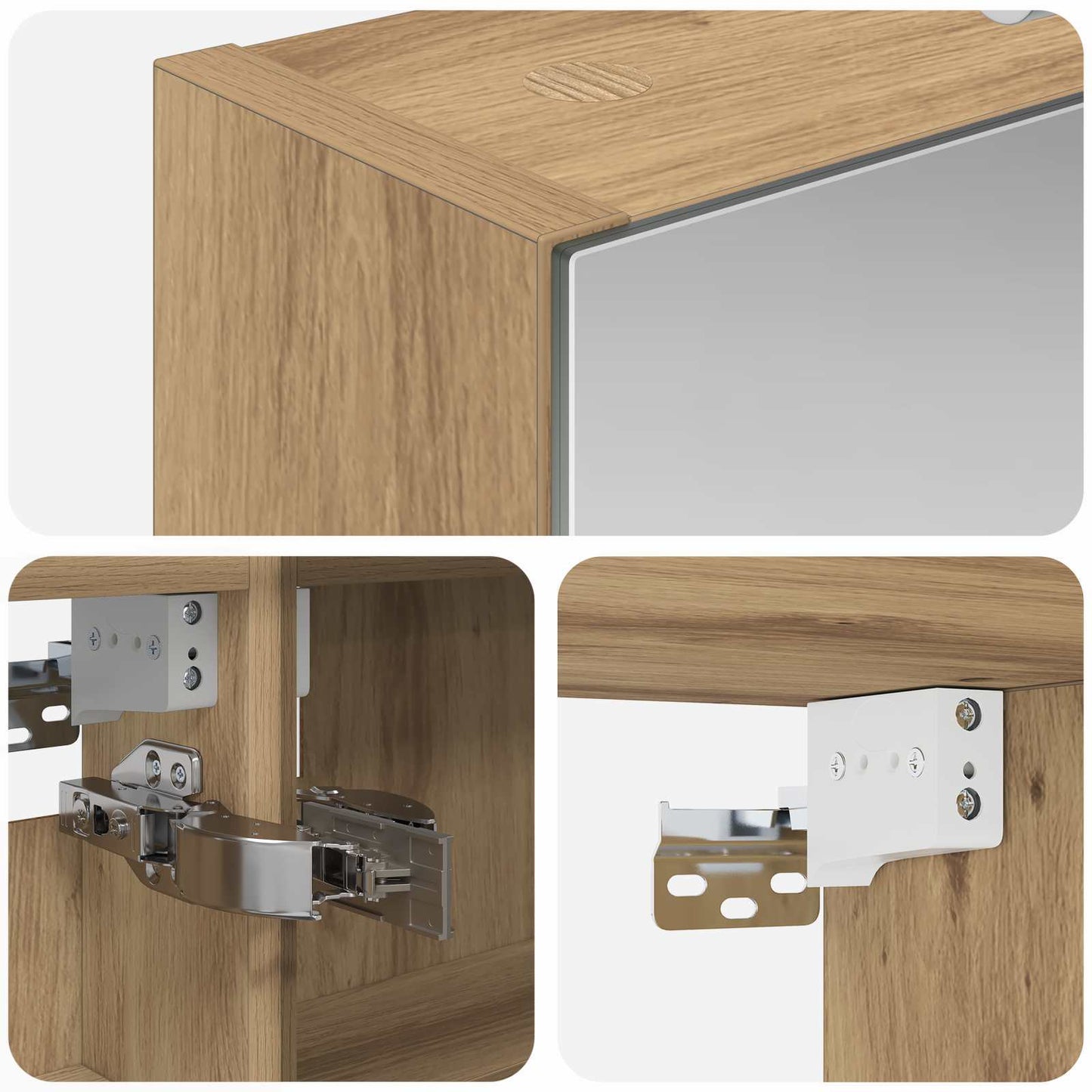 Bathroom Mirror Cabinet Artisian Oak 40 x 10.5 x 60.5 cm
