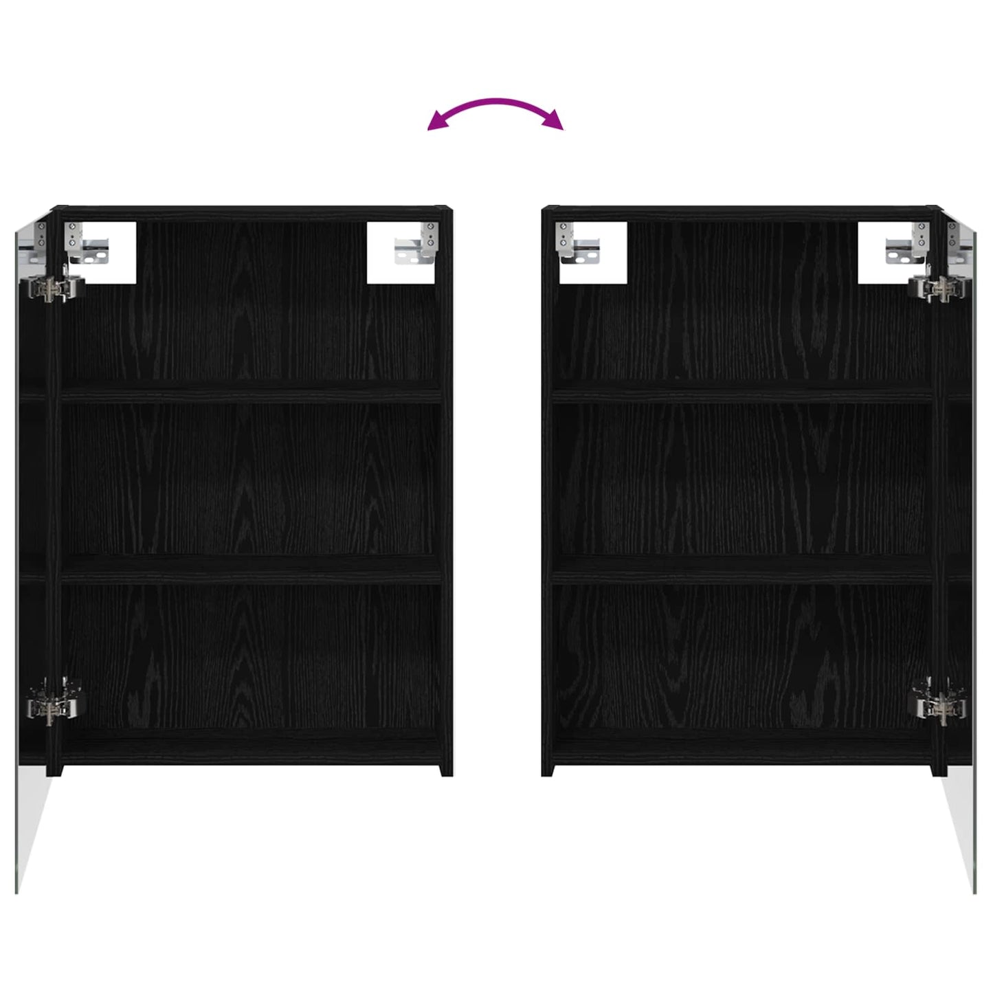 Bathroom Mirror Cabinet Black Oak 50 x 14.5 x 70 cm