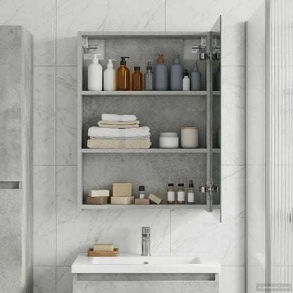 Bathroom Mirror Cabinet Concrete Grey 50 x 14.5 x 70 cm