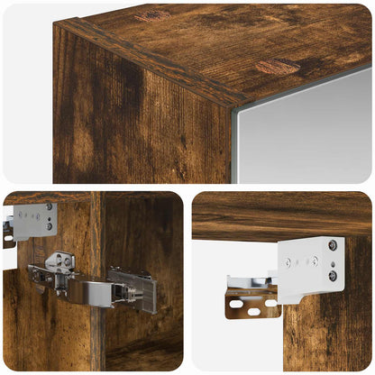 Bathroom Mirror Cabinet Smoked Oak 50 x 14.5 x 70 cm