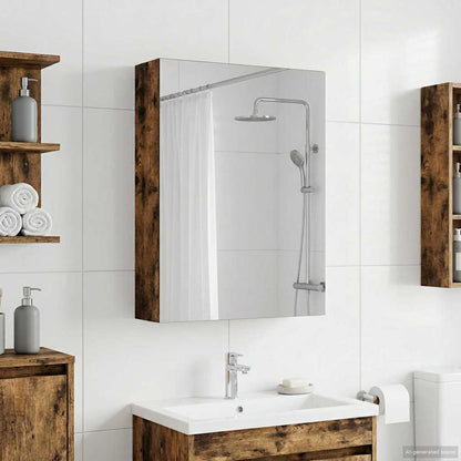 Bathroom Mirror Cabinet Smoked Oak 50 x 14.5 x 70 cm