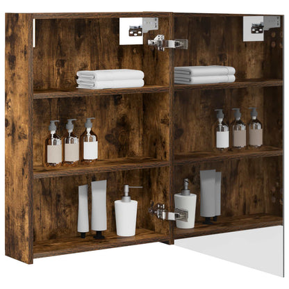 Bathroom Mirror Cabinet Smoked Oak 50 x 14.5 x 70 cm