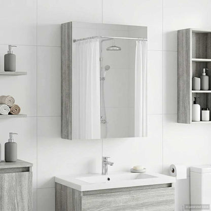Bathroom Mirror Cabinet Grey Sonoma 50 x 14.5 x 70 cm