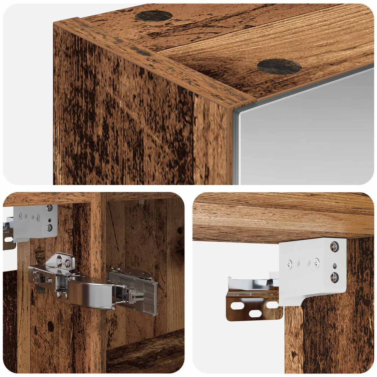 Bathroom Mirror Cabinet Old Wood 50 x 14.5 x 70 cm