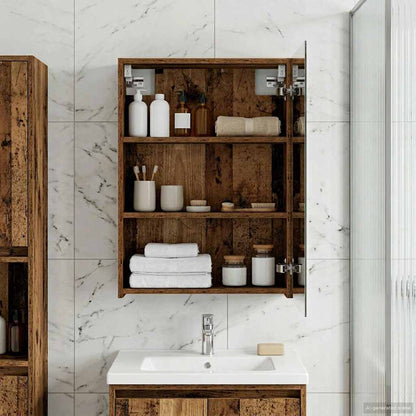 Bathroom Mirror Cabinet Old Wood 50 x 14.5 x 70 cm