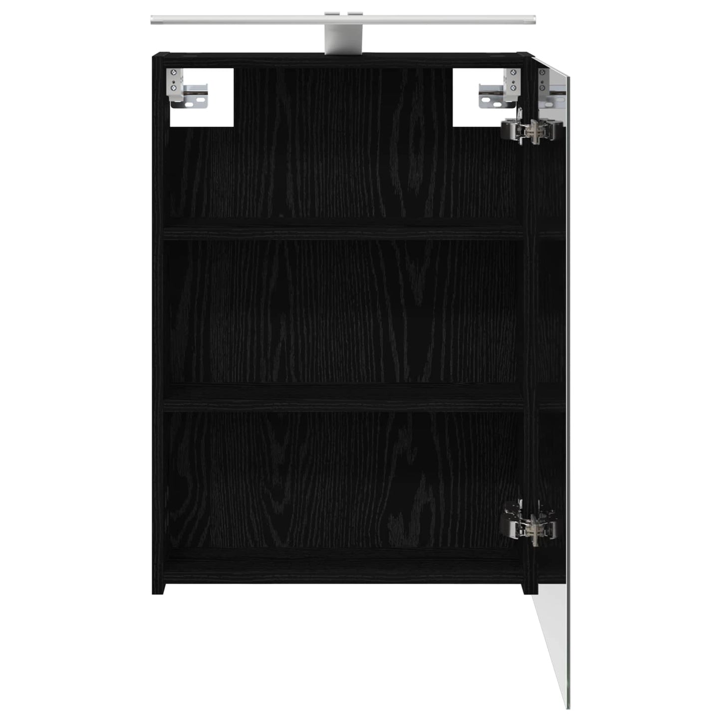 Bathroom Mirror Cabinet Black Oak 50 x 14.5 x 70 cm