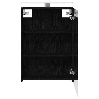 Bathroom Mirror Cabinet Black Oak 50 x 14.5 x 70 cm