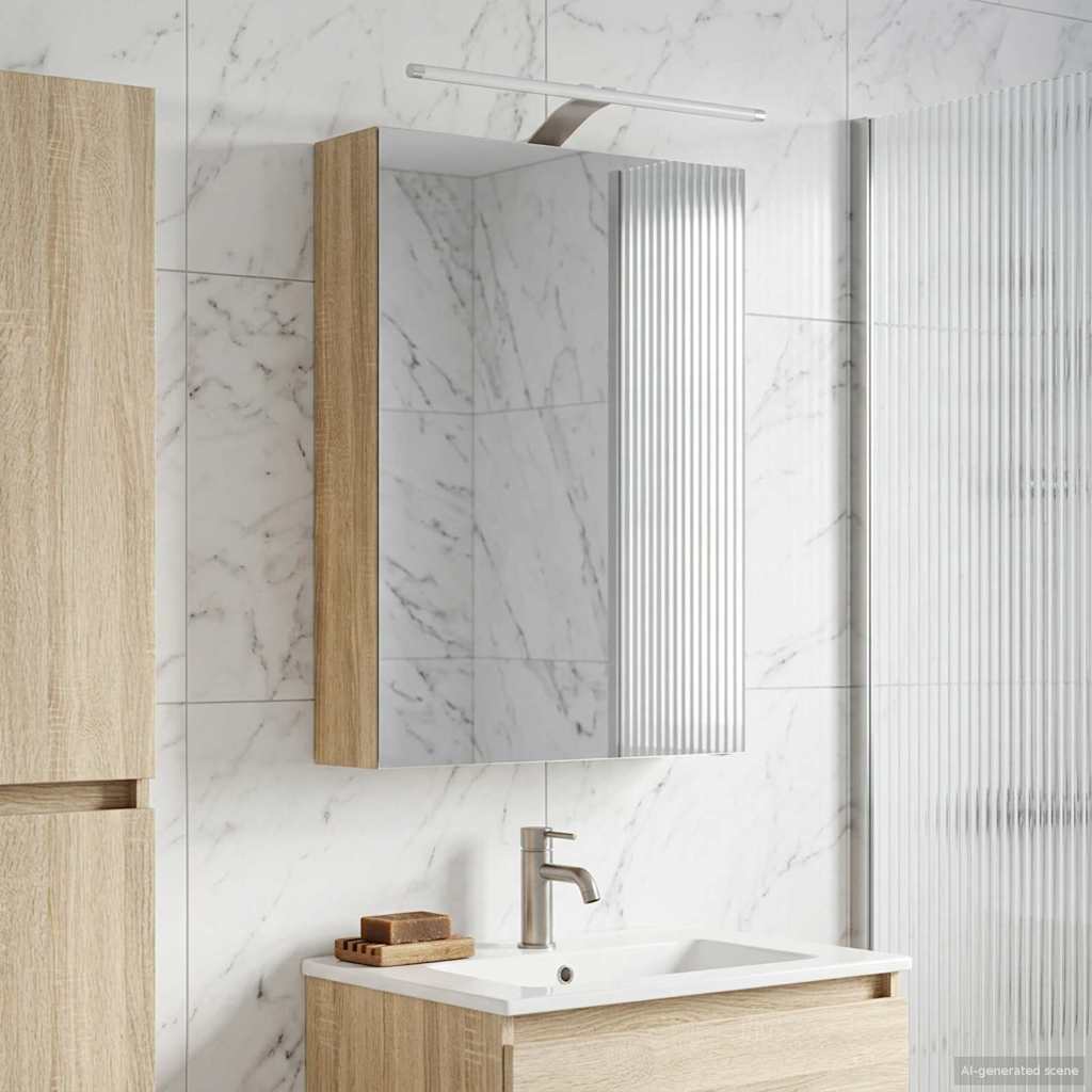 Bathroom Mirror Cabinet Sonoma Oak 50 x 14.5 x 70 cm