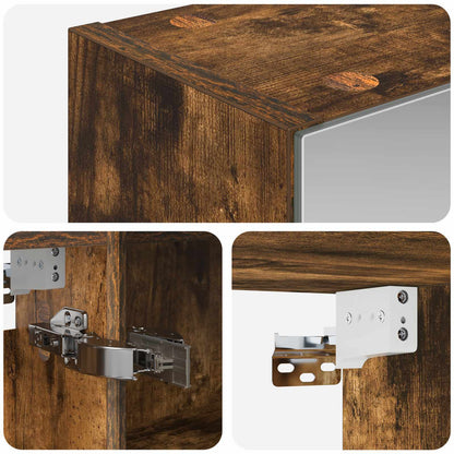 Bathroom Mirror Cabinet Smoked Oak 50 x 14.5 x 70 cm