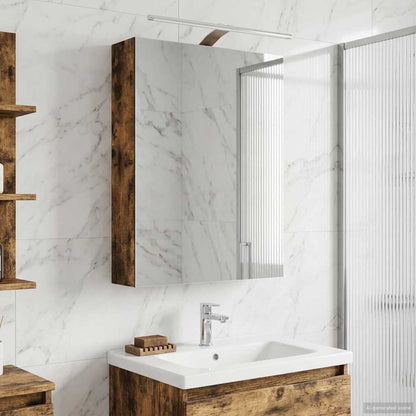 Bathroom Mirror Cabinet Smoked Oak 50 x 14.5 x 70 cm