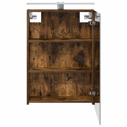 Bathroom Mirror Cabinet Smoked Oak 50 x 14.5 x 70 cm